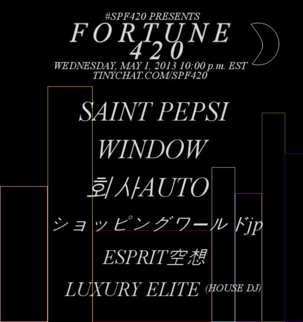 By the powers of SPF420 and Fortune500 combined, there is the Fortune 420 vaporwave concert, just a button-click away