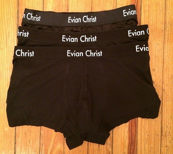 Evian Christ to sell 500 pairs of underwear with his name on them, because what would Jesus do?