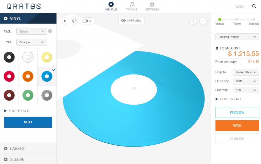 QRATES lets you press small vinyl batches, crowdfund releases, and more